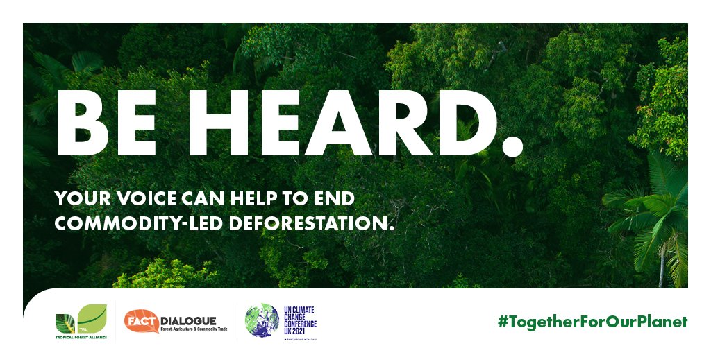 The FACT Collaboration Portal has the potential to drive the solutions to commodity-led deforestation. 

But to create a #ForestPositive future, we need everyone involved in supply chains to contribute. Find out how to get involved: factdialogueportal.org
#TogetherForOurPlanet