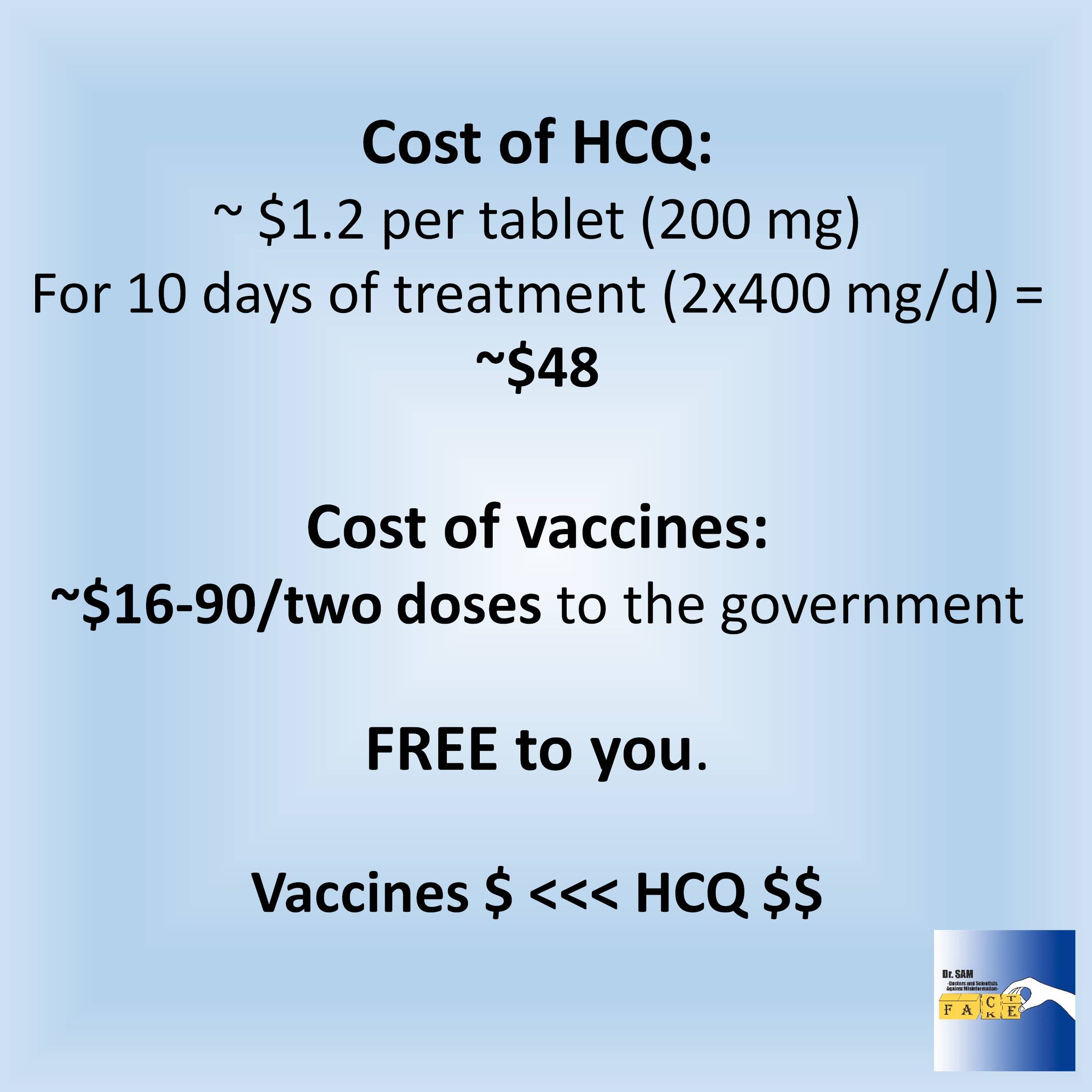 Dr. Sam on Twitter "We heard that Ivermectin/HCQ is very cheap while