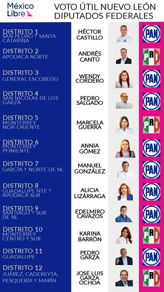 MexicoLibreNL's tweet photo. Mensaje importante sobre la elección de Diputados Federales en Nuevo León Downwards arrow
#VotoÚtilNL https://t.co/obFBl5lim5