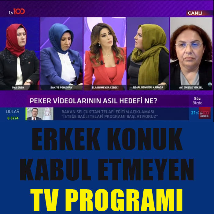 Erkek konuk kabul etmeyen TV programı! tivitrend.com/-kadinlarin-11… 
#tv100 #sözbizde #kadın
