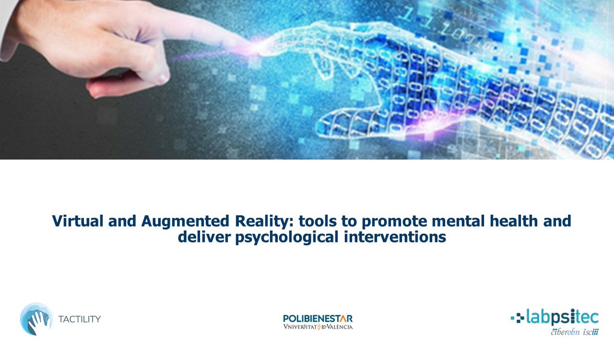 Tactility organized the webinar "VR and AR: tools to promote mental health and deliver psychological interventions" Here is the link: youtube.com/playlist?list=…