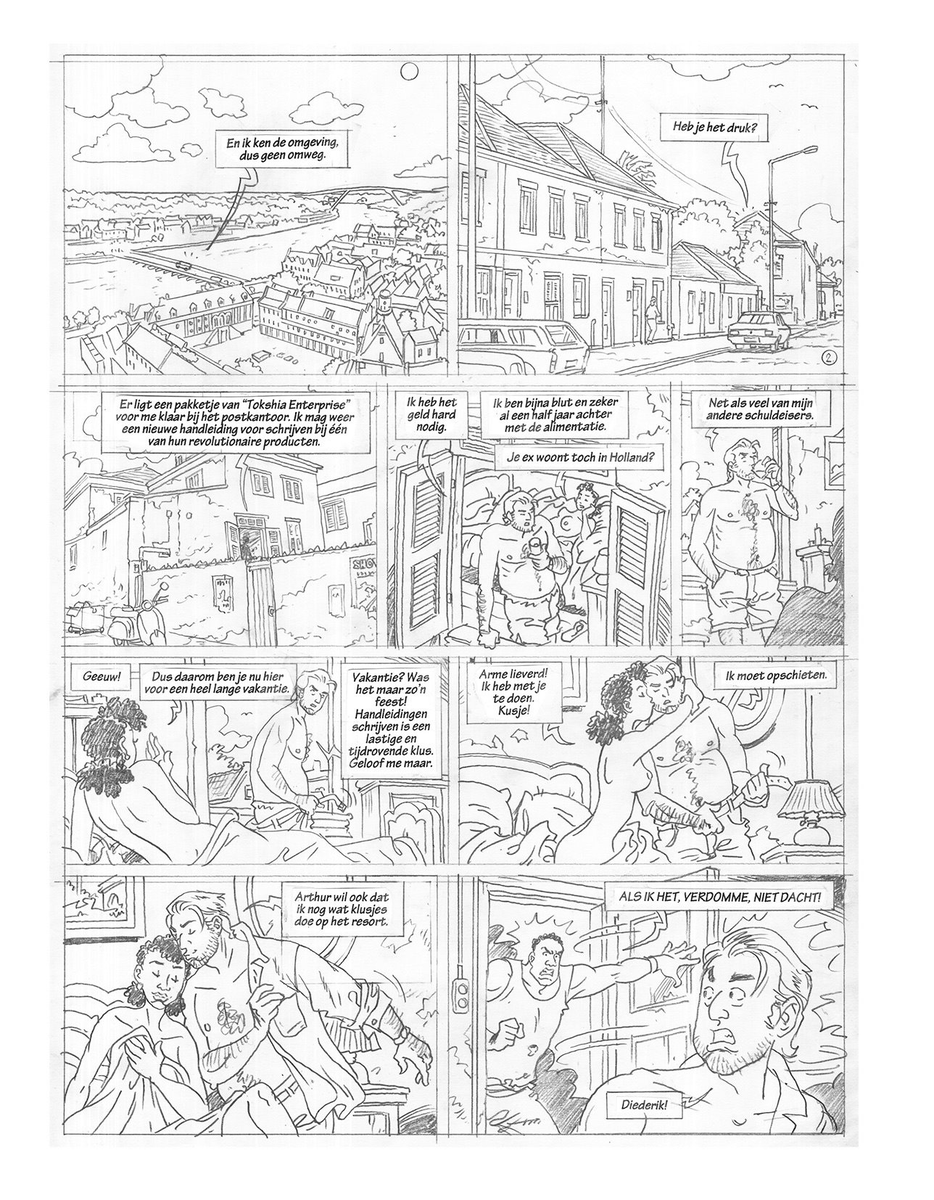 stripland_BENL's tweet photo. #EricHeuvel deelde met veel enthousiasme het nieuws dat hij aan een nieuwe strip werkt, samen met scenarist #WillemRitstier. De avonturenreeks met titelheld #JeffRylander zal vanaf september in stripblad #Maxix verschijnen. Inkleuring van #RobertoBurgazzoliCabrera. https://t.co/6PzVMC3tDr