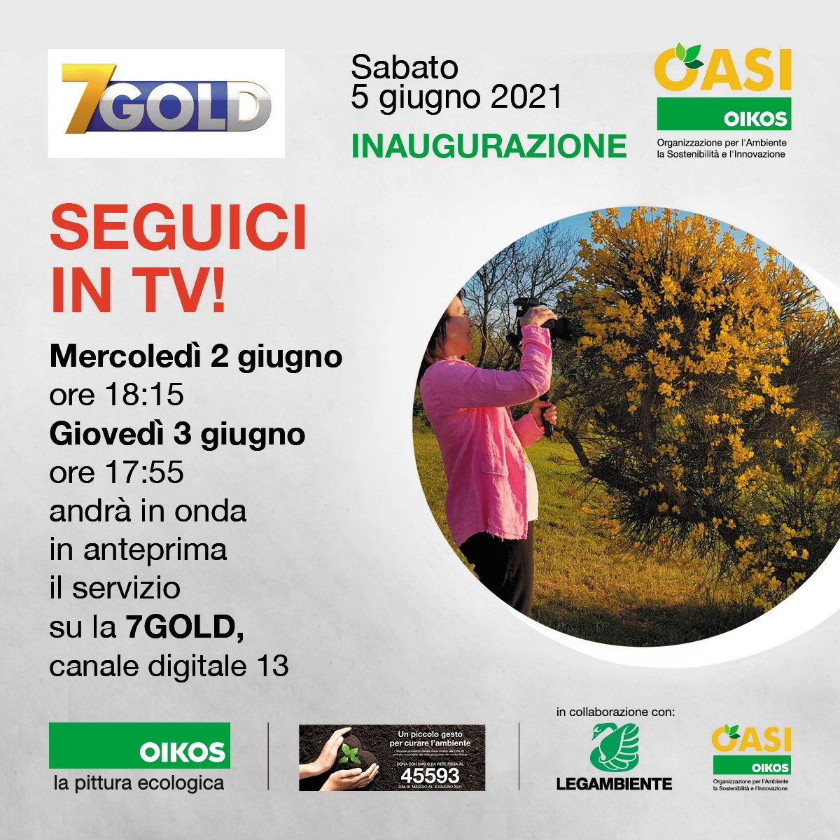 OikosPaint's tweet photo. MEDIA⎜OASI OIKOS in TV
Domani alle ore 18:15 sul canale 13 del Digitale Terrestre.

Scopri tutti i dettagli ‣ https://t.co/J9Sr9Incr8 https://t.co/bWHHxuPcBD