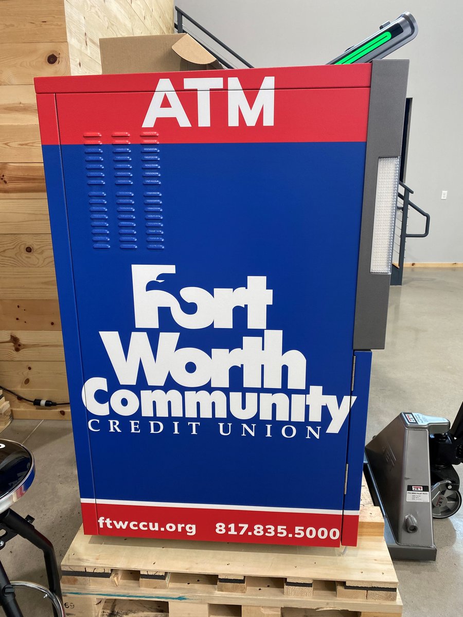 DolphinDebit's tweet photo. A little patriotism in the warehouse following Memorial Day weekend. An eye catching versatile unit that members of @ftwccu will appreciate! 🇺🇸

@HyosungAmericas 

#RedWhiteandBlue #ATMsMadeSimple #ATMManagement #ATMStrategy https://t.co/O0rqjX2hmb