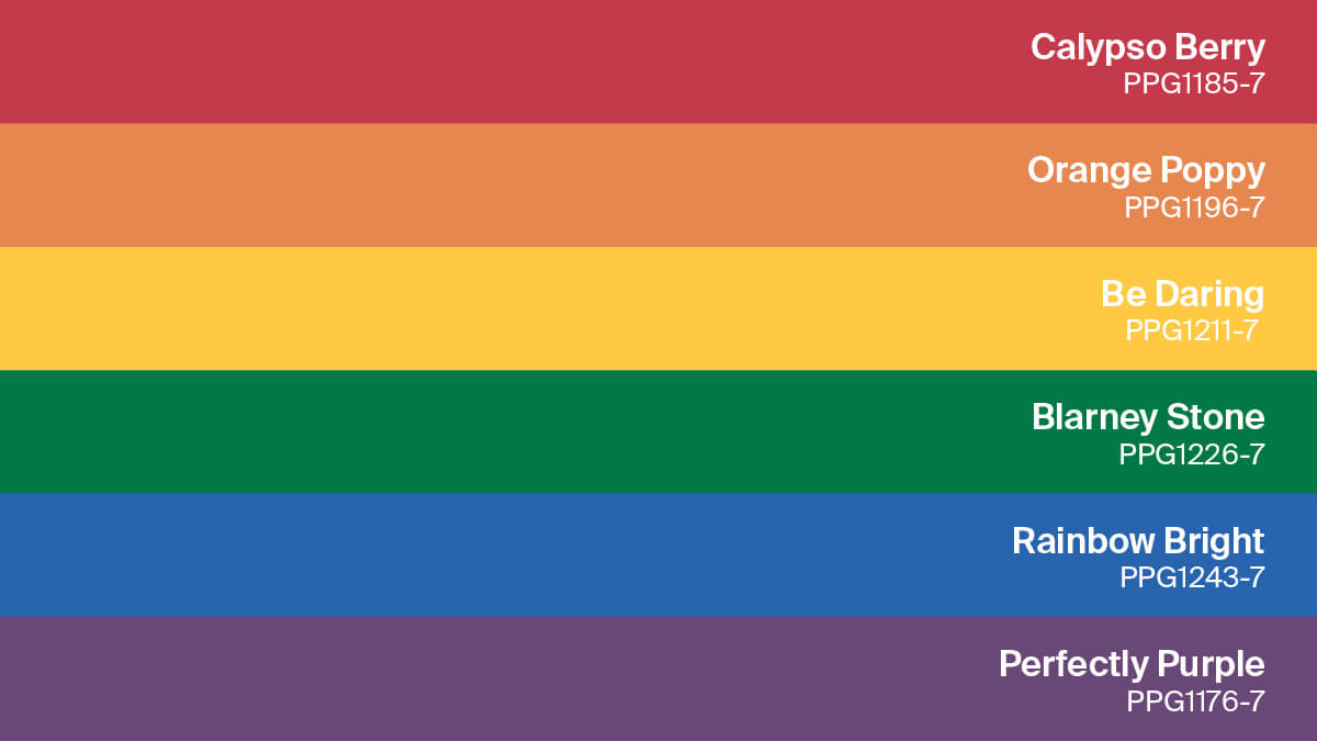 tjeneren etisk gullig PPG on Twitter: "This year to celebrate Pride, we've picked colors that  connect to the symbolism found in the Pride flag. Red for life. Orange for  healing. Yellow for the sun, green