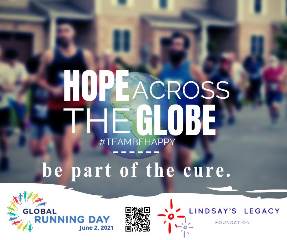 LindsaysLegacy's tweet photo. Join us tomorrow on #GlobalRunningDay to spread HOPE across the GLOBE!! Let's see how far our reach can spread! Sign up to run 1 mile for free at https://t.co/F9bNfULxDq and share your photos by tagging #TeamBeHappy https://t.co/VMwWDlXurl