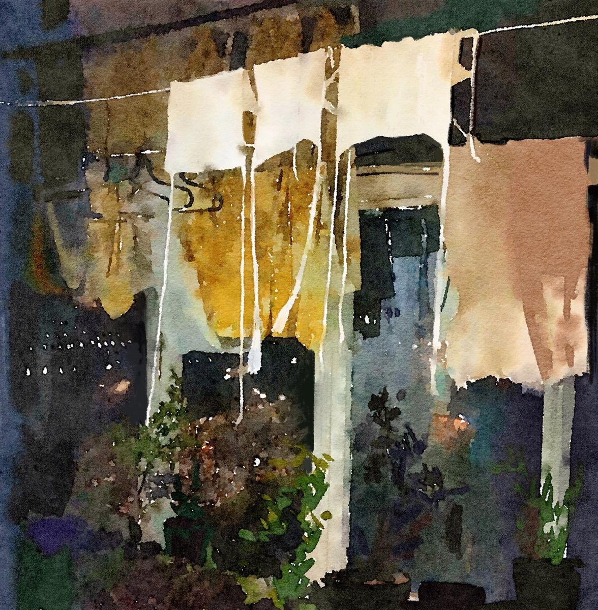 LisaBoiur's tweet photo. My parents are doctors and live in a smalltown.They didn't have enough face masks at the hospital and my mom had to bring gauze masks home and boil them.I know this arts looks simple now, but there was alotof anxiety #nftart #watercolor @withFND #cryptoart #nftcollector #COVID19 https://t.co/DqKFYJR1AE