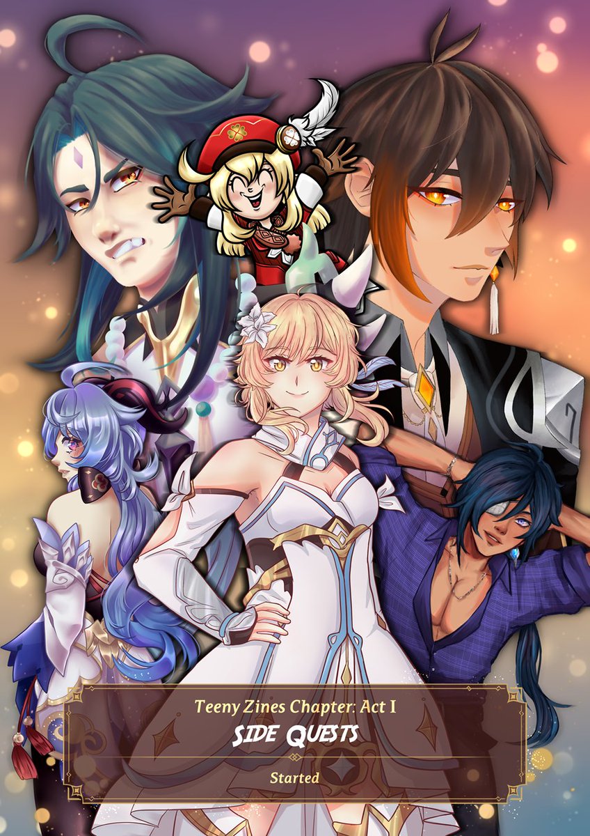 TeenyZines's tweet photo. ‼️Side Quests: Pre-orders OPEN! ‼️

💵$15 USD to purchase the digital PDF!

👆Click link in bio to purchase!

👀Follow us for artist previews and a chance to win a free copy!

#GenshinImpact #lumine #kaeya #zhongli #xiao #klee https://t.co/RNCjG0UXMC
