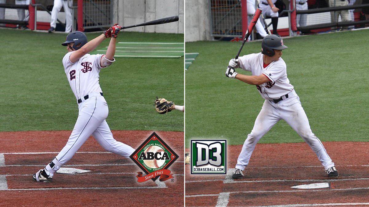SJUJohnnies's tweet photo. Congrats to @SJU_Baseball sophomore DH Max Nyrop &amp; junior C Ethan Roe, who were named All-Midwest Region today!

The Johnnies have now had 38 All-Region honorees since 2010.

RELEASE: https://t.co/aVay3uE5Q3

#GoJohnnies #d3baseball https://t.co/THeMfnsj3Z
