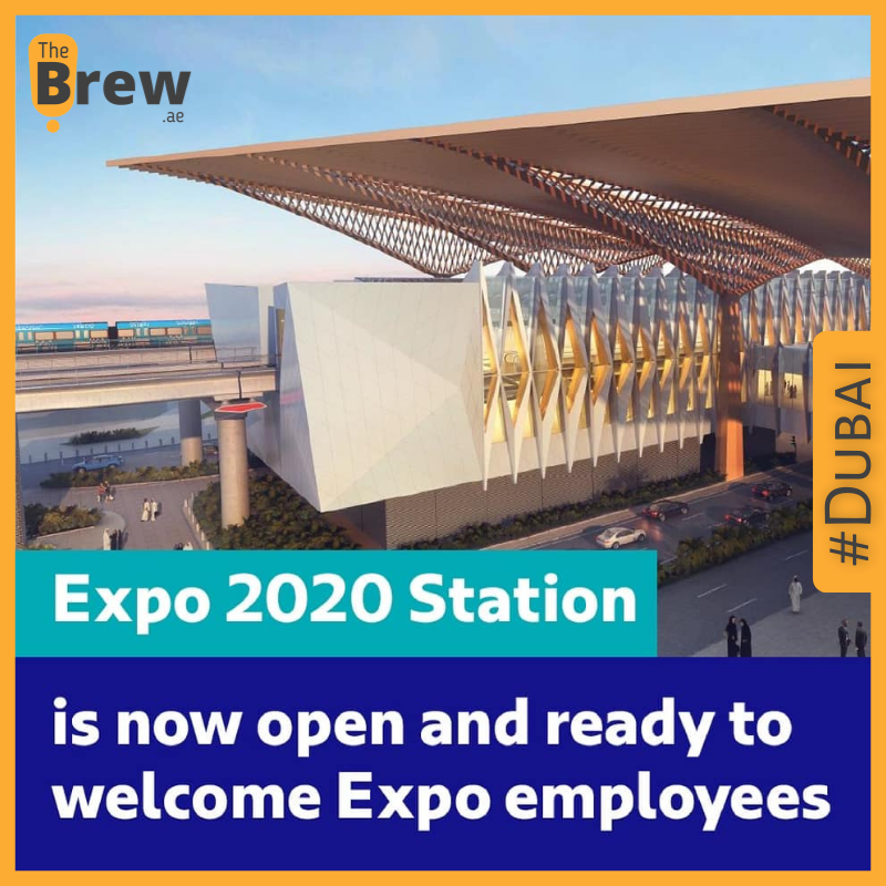 TheBrewAE's tweet photo. Dubai metro service to Expo 2020 station is available from 1st June 2021 for people authorized to enter the international event site only, until its official opening to the public on October 2021. #RoadandSecurity #Track 2020 #dubaimetro #expo2020dubai #RTA #Route2020 https://t.co/iXIwY1Xm8S