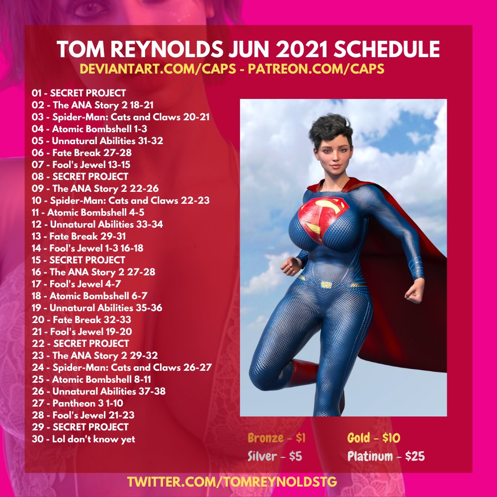 Tom Reynolds 3D TG 🔞 on X: June 2021 Patreon Schedule  t.coqrTJUXnrx9 t.co1StfK0IsFf  X