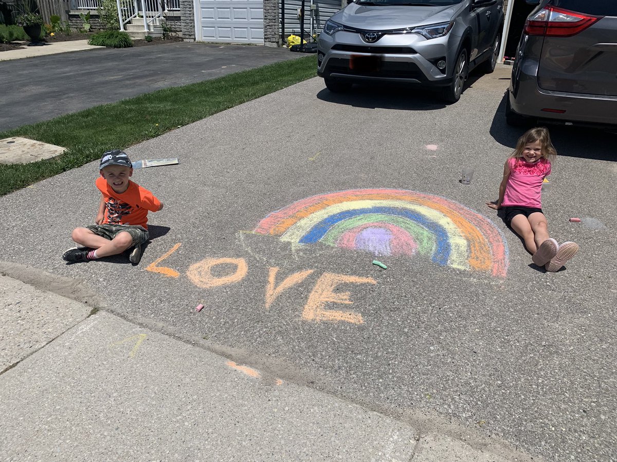 A couple of @ugdsb kindies showing their support for Pride! @JohnBlackPS #UGIncludesPride #renegaderainbows