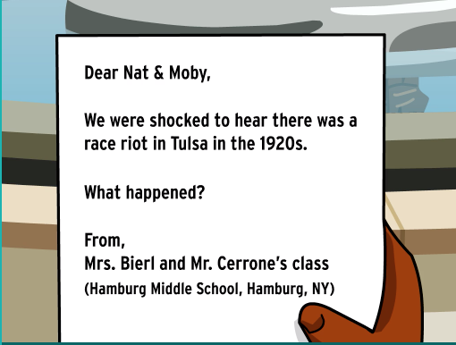 ChrisCerrone15's tweet photo. Honored that our class letter to @brainpop was used in the new Tulsa Massacre movie.  Hope more students learn about this tragic event that was neglected in most history classrooms for generations.   @HMS14075 
https://t.co/d5nmelT6eP https://t.co/1y3QoDSVQD