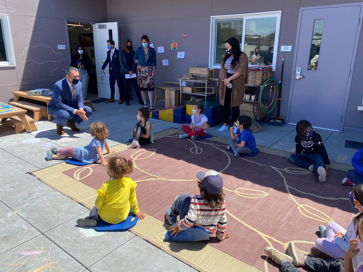 SenAlexPadilla's tweet photo. I'm kicking off a listening tour to ensure Californians' voices are reflected in our infrastructure efforts. We just made our first stop at the Mission Kids child care facility in San Francisco &amp; the takeaway was clear: child care is essential infrastructure for working families. https://t.co/dikEJXDp5l