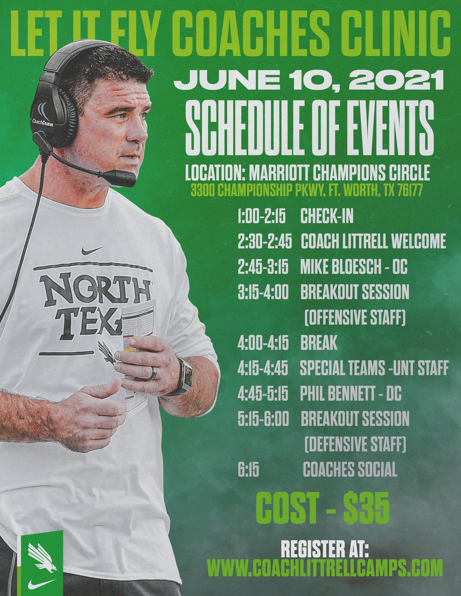 Registration is on 🔥🔥 right now!! You won’t want to miss this Coaches Clinic. Go sign up at coachlittrellcamps.com