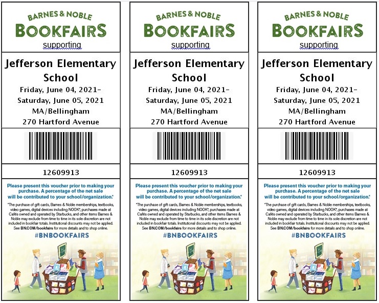 BNBellinghamMA's tweet photo. @JeffersonLabs Looking forward to our BOOKFAIR this Friday and Saturday 6/4-6/5! Hope to see all those smiling Jefferson Elementary families we've missed so much!! #bnbookfairs #BNBellinghamMA #JeffersonPCC #summerreading https://t.co/u4AXp6MSZo