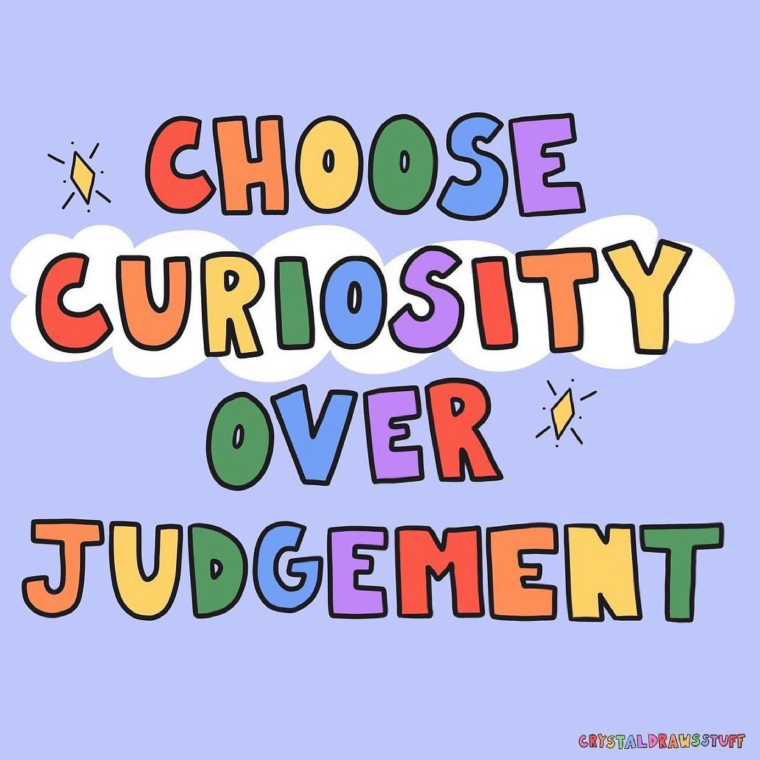 actionhappiness's tweet photo. Choose curiosity over judgement

Image: @crystaldrawss https://t.co/KHWmLHnnsl