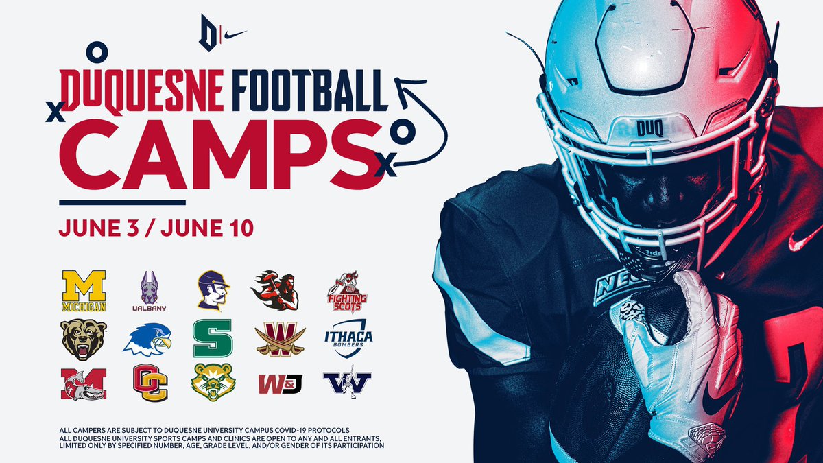 Coaches from these schools are confirmed for our upcoming camps...we will have representation from all levels of college football‼️ 

🔗: DuquesneFootballCamps.com

#GoDukes