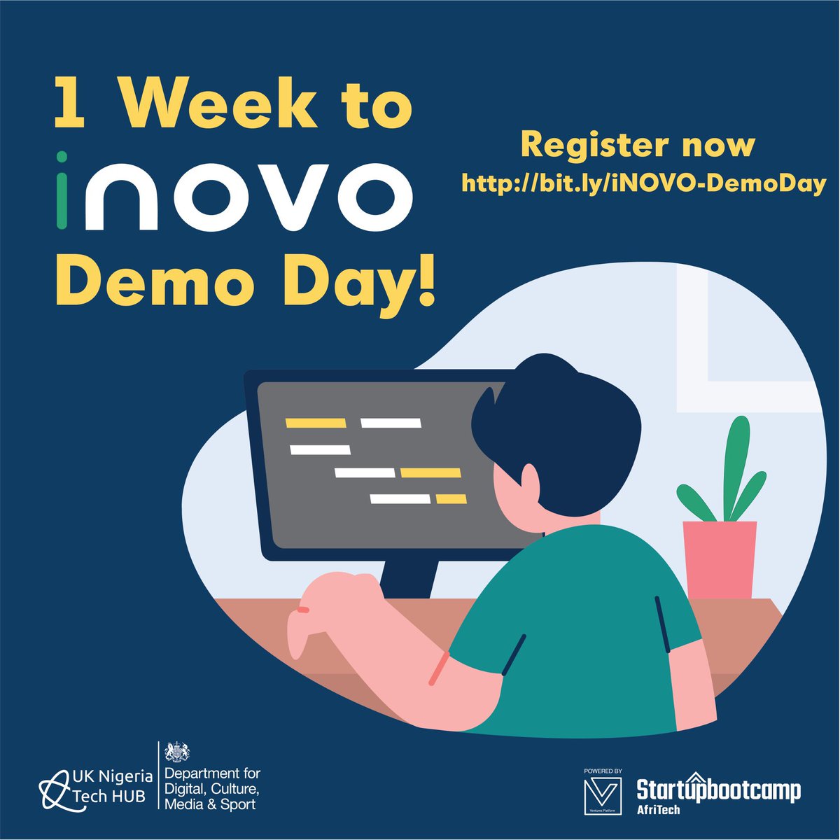 Ventures Platform Foundation (@vp_impact) on Twitter photo 1 week to Demo Day!! Register today to attend the virtual <a href="/ukngtechhub/">UK-Nigeria Tech Hub</a> iNOVO Program Demo Day. You get to view the pitches of the Top 10 best Nigeria startups and chatting to them virutally straight after the event bit.ly/iNOVO-DemoDay
#UKNgTechHub #dcmstechhubs #SBCAfriTech 1 week to Demo Day!! Register today to attend the virtual <a href="/ukngtechhub/">UK-Nigeria Tech Hub</a> iNOVO Program Demo Day. You get to view the pitches of the Top 10 best Nigeria startups and chatting to them virutally straight after the event bit.ly/iNOVO-DemoDay
#UKNgTechHub #dcmstechhubs #SBCAfriTech