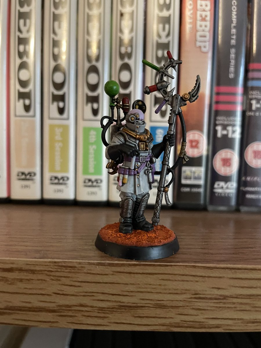 Biophagus now giving Covid shots complete with polearm so he can keep 2 meters.