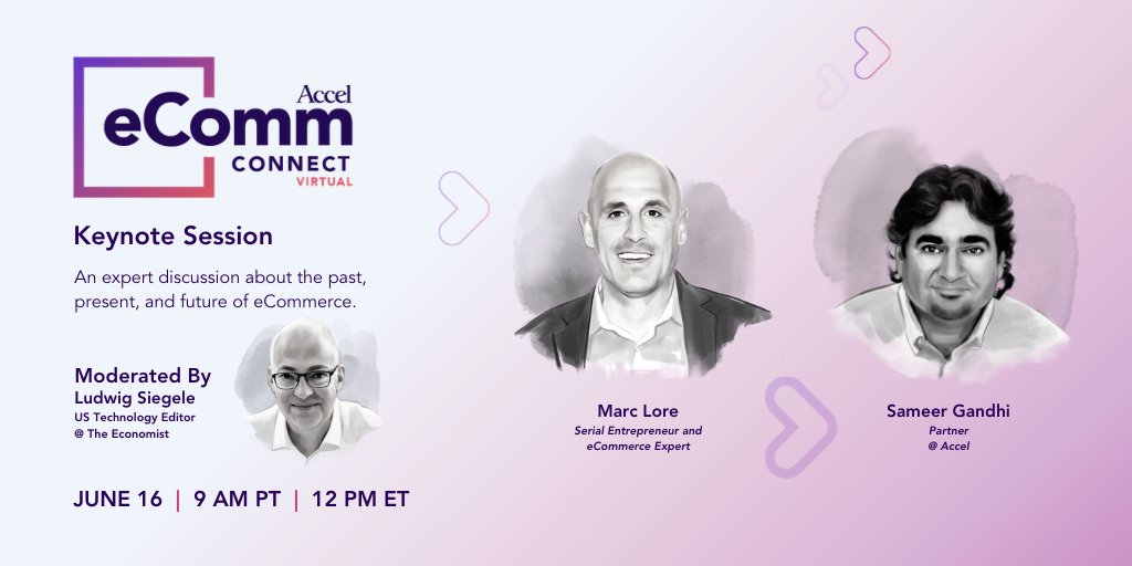 MarcLore's tweet photo. Join me on June 16th for @Accel's #eCommConnect2021 conference โ it's free, virtual, and open for registration. Excited to chat with, my friend, @skg_accel and @EconoScribe about the past, present, and future of eCommerce.
Register here: https://t.co/jt8NWCilmT https://t.co/ofU48iJPIq