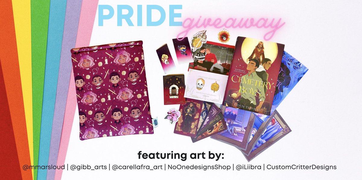 🏳️‍🌈🏳️‍⚧️PRIDE MONTH GIVEAWAY!🏳️‍⚧️🏳️‍🌈

to celebrate Pride im giving away a PRIZE PACK featuring merch by amazing bookish artists, including <a href="/mmarsloud/">Mars ☆</a>, <a href="/Gibb_Arts/">H.L. Gibby 🌿</a>, <a href="/iLiibra/">🌻 Libra Summers 🌻</a>, @/carellafra_art (ig) &amp; NoOnedesignsShop!

to enter:
💖follow
💖RT

thread of close ups, buy links &amp; rules⬇️