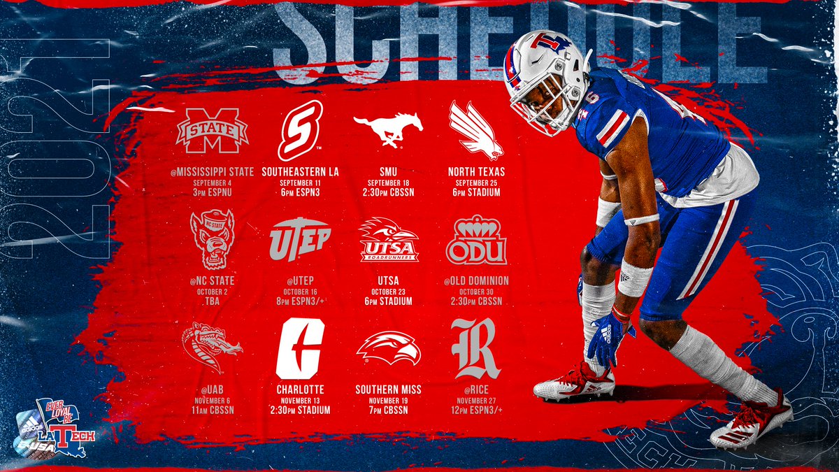 La Tech Football Schedule 2022 La Tech Football 🏈 On Twitter: "Breaking | La Tech Football Announces  Broadcast Schedule For Seven Games 📰 Https://T.co/Xy1Dghuuzv 🎟️  Https://T.co/Fbibqpfq5G Https://T.co/4Seszd4Dwr" / Twitter