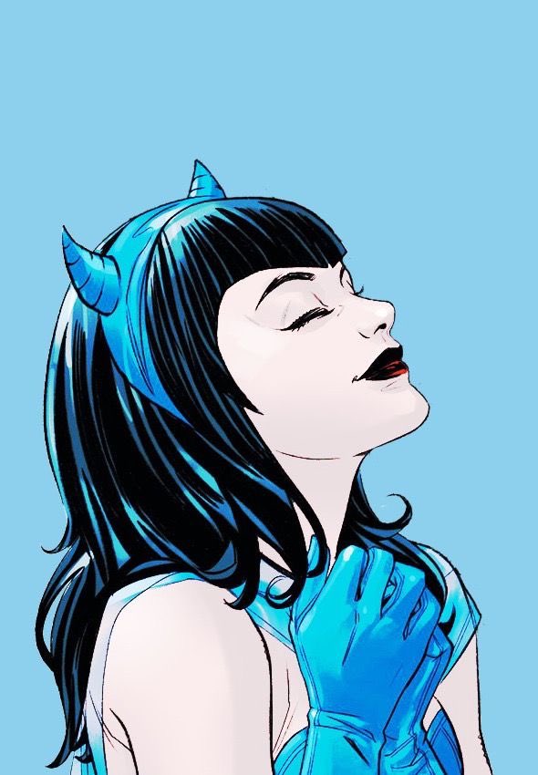 raexbaebae's tweet photo. look at her, she looks so peaceful &amp; pretty. does anyone know what issue she first appears in, in DC bombshells? i'm having trouble finding her panels lmao #raven #teentitans #bbrae https://t.co/7lns6FiGWU