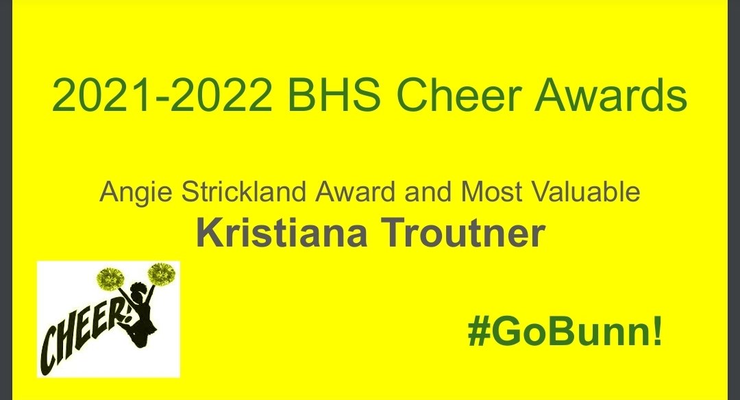 BunnWildcatsFCS's tweet photo. Congratulations to this year's #BunnCheer award winner! 💚💛🎉 #GoBunn https://t.co/rmc64ktbyq