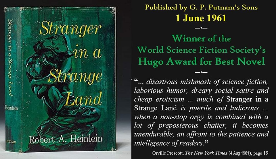 BookBasin's tweet photo. Published 60yrs ago today, Stranger in a Strange Land, became a classic. The New York Times review was scathing. Much like our scheme, "Don't judge a book by its cover, judge by its first line instead, "it shows how vital it is take a chance on a book regardless of other opinions https://t.co/wfaf2sCUXh