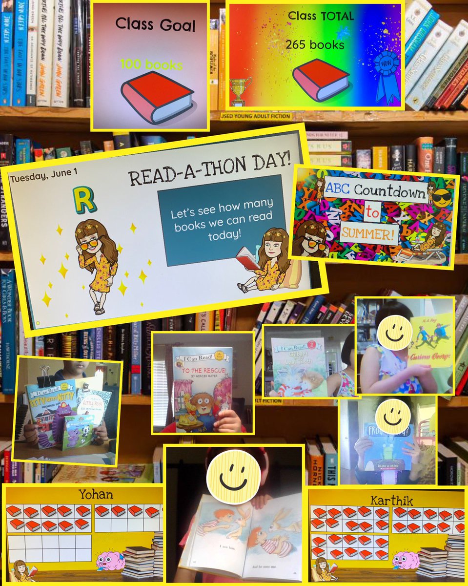 Today was R for Read-A-Thon Day! We set a class goal to read 100 books. We read 265! Way to go! #fcps #firstgrade