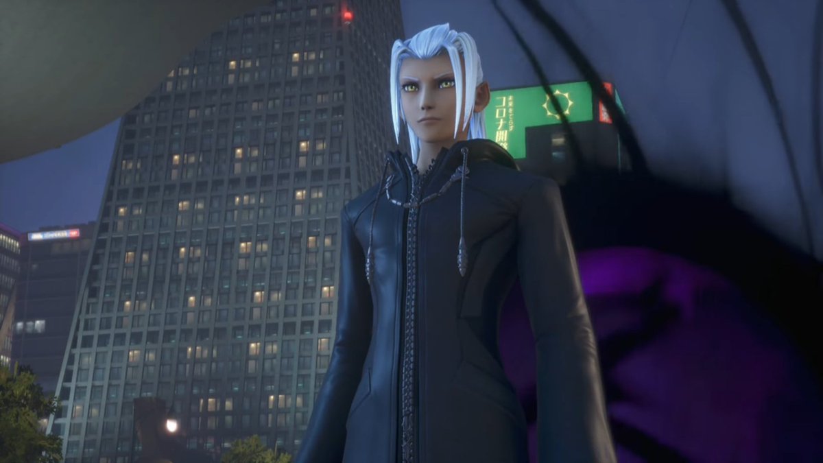 Appears from a corridor of darkness .