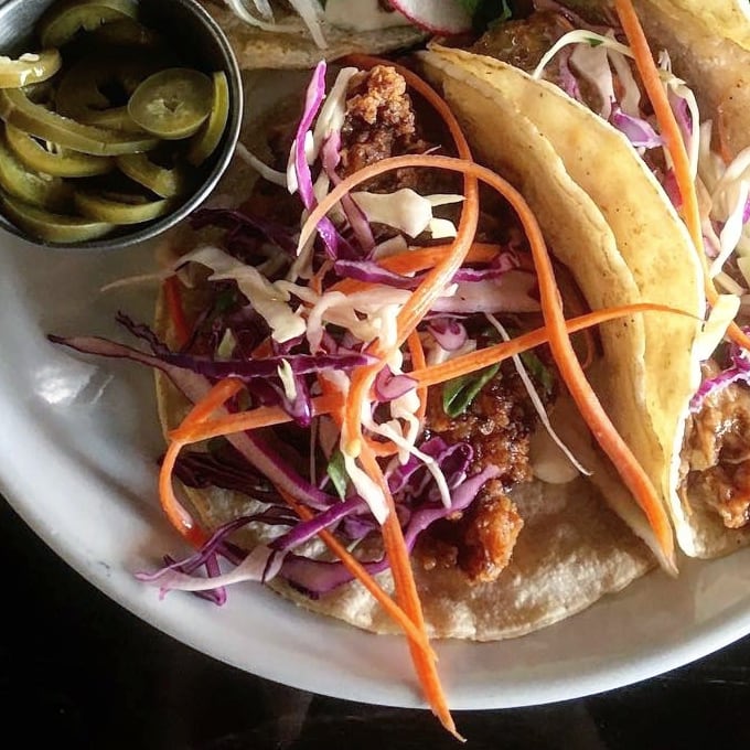 SubcultureCafe's tweet photo. "This is the beginning of a beautiful taco." 

📽️💬: Adapted from the movie 𝘊𝘢𝘴𝘢𝘣𝘭𝘢𝘯𝘤𝘢. 
📸: @dylanfieldjust  also check out his hot chicken adventures  @braveidiot615
Hot Chicken Tacos: Our NHC (de-boned thigh) aioli, seasme slaw, soft corn tortilla. https://t.co/eSEEYVk3xg