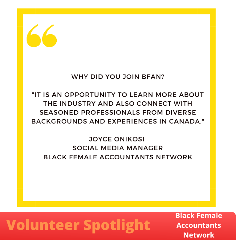 bfannetwork's tweet photo. Our Volunteer Spotlight for June:
Meet Joyce Onikosi, Social Media Manager @bfannetwork. She is one of the people who ensures information gets shared on the networkโs social media sites. Joyce has been a reliable communications team member. #bfannetwork #volunteers #teamwork https://t.co/4BCqIPjV5g