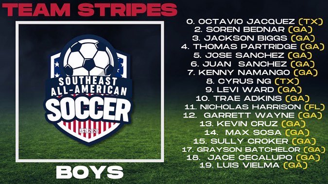Upper90SportsUS's tweet photo. Congratulations to the 2021 Southeast All-Americans. (BOYS) #SEAASports https://t.co/EveVKaNhbk
