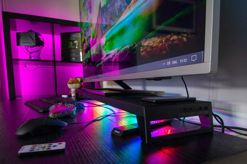 LANQ_Tech's tweet photo. Love this color scheme. with PCDock.😛
#Monitorstand #Color #cleansetup https://t.co/0CXJ0yi80Y