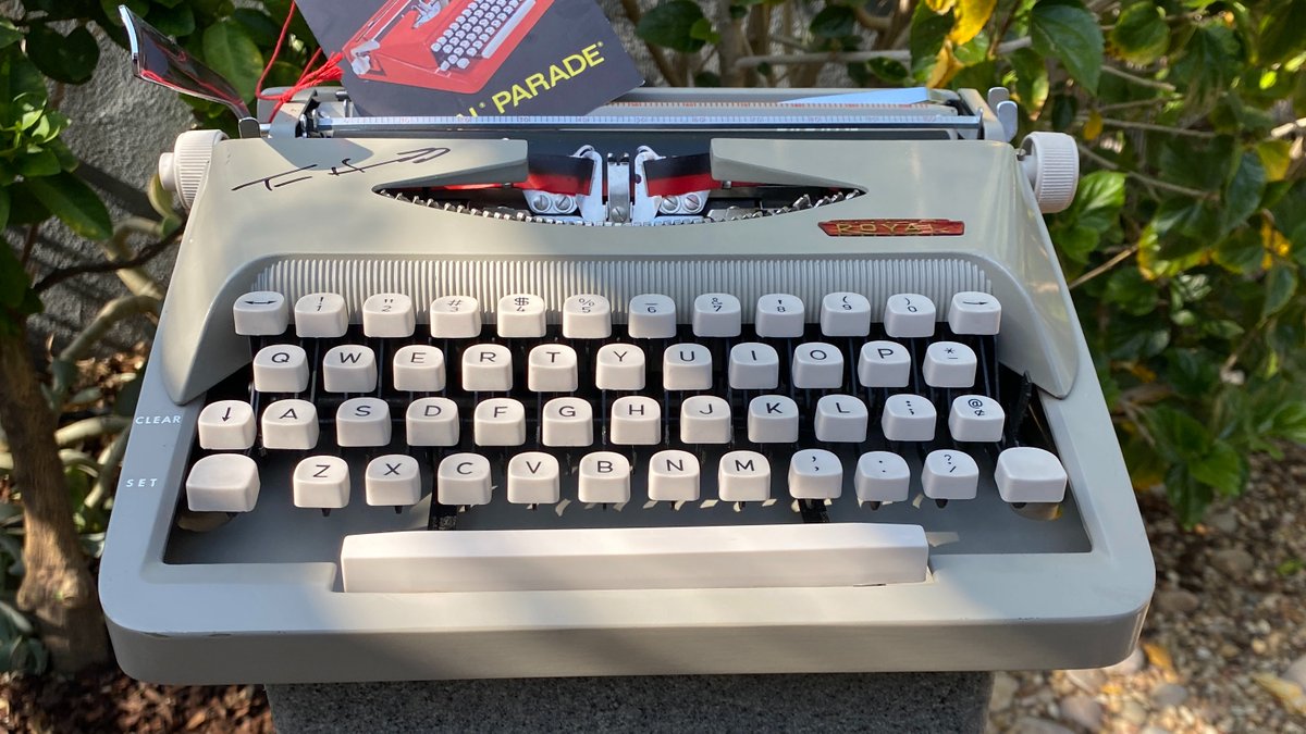 WriteGirlLA's tweet photo. The WriteGirl Silent Auction is now LIVE! Bid on a #vintage typewriter signed by @tomhanks! Check out all of the unique finds at the WriteGirl Silent Auction, now through June 21: https://t.co/jLCPu05yjo #writing #typewriters #TomHanks https://t.co/R2CdbjDPgq