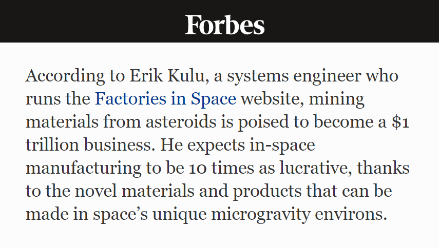 erikkulu's tweet photo. Manufacturing In Outer Space: Not Such A Far-Out Idea https://t.co/rfrLmITagg https://t.co/yg9hzKTMhB