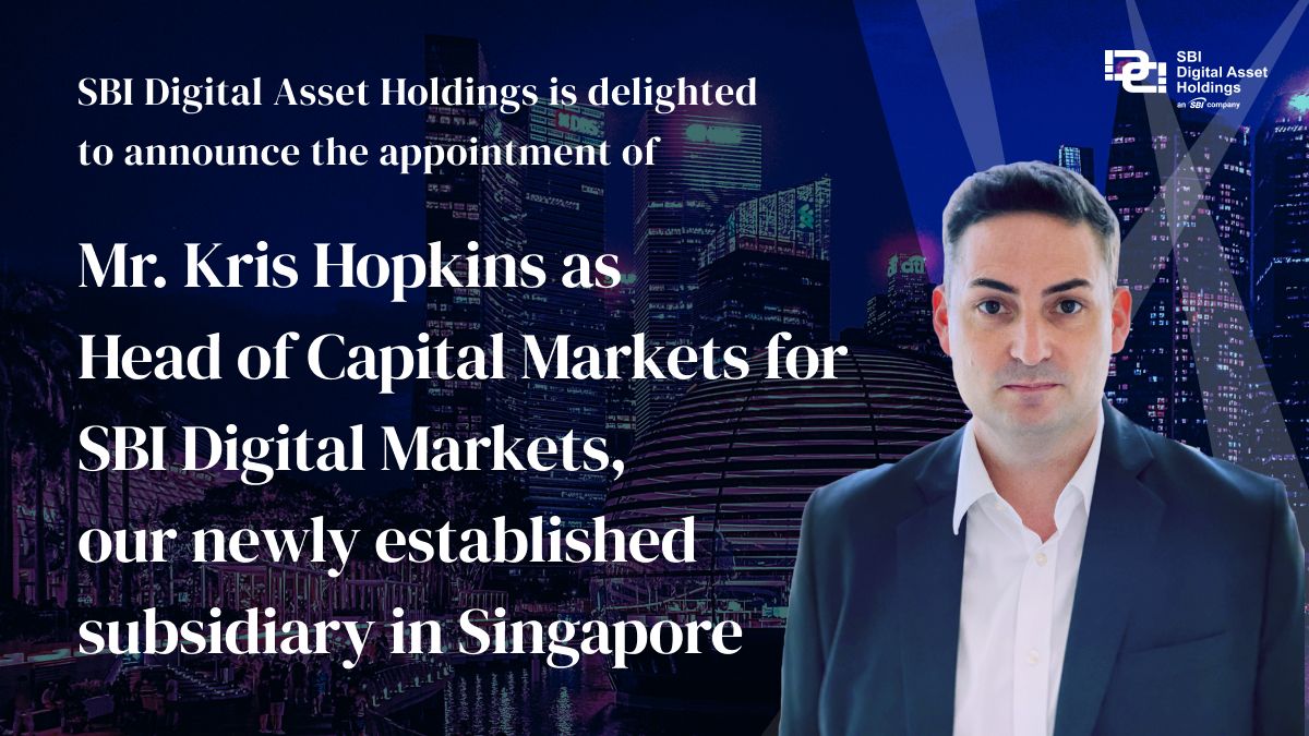 Singapore Digital Markets, our newly established subsidiary in Singapore, is delighted to announce the appointment of @12khop as Head of #CapitalMarkets. 

SBI DM will be the center of our #digitalassets business in the region for #institutional clients.