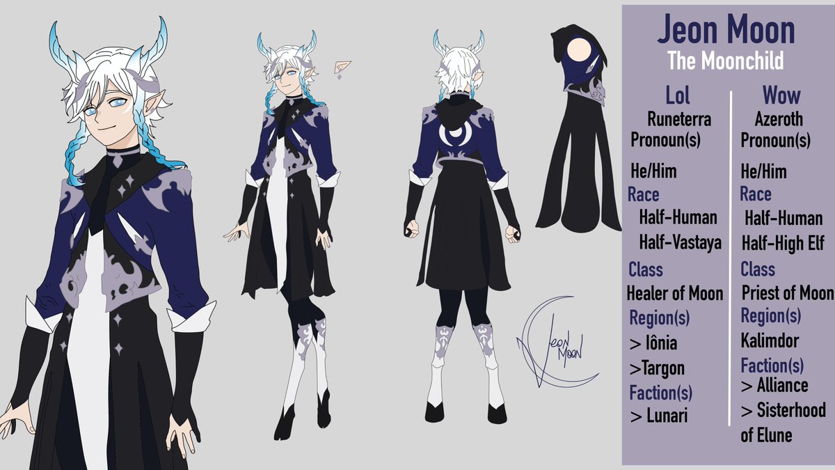JeonMoonS2's tweet photo. My OC Jeon Moon in Universes of Runeterra (League of Legends) and Azeroth (World of Warcraft) 

#lol #LeagueOfLegends #LeagueOfLegendsFanArt #ArtofLegends #wow #worldofwarcraft #highelf #vastaya #moon #lunari https://t.co/JPsJ1IvNRS