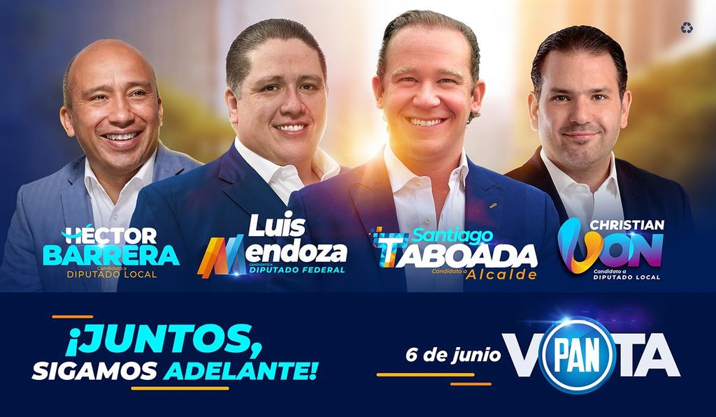 MiguelPenaflor's tweet photo. Para seguir adelante en la Alcaldía #BenitoJuárez te pido tu voto por @STaboadaMx Alcalde, @LuisMendozaBJ Diputado Federal, @HectorBarrera_ y @Christianvonroe Diputados Locales.

¡El 6 de junio vota todo por @AccionNacional!

#VotaPAN #BJEsAzul 💙 https://t.co/CuvbJXiZQK