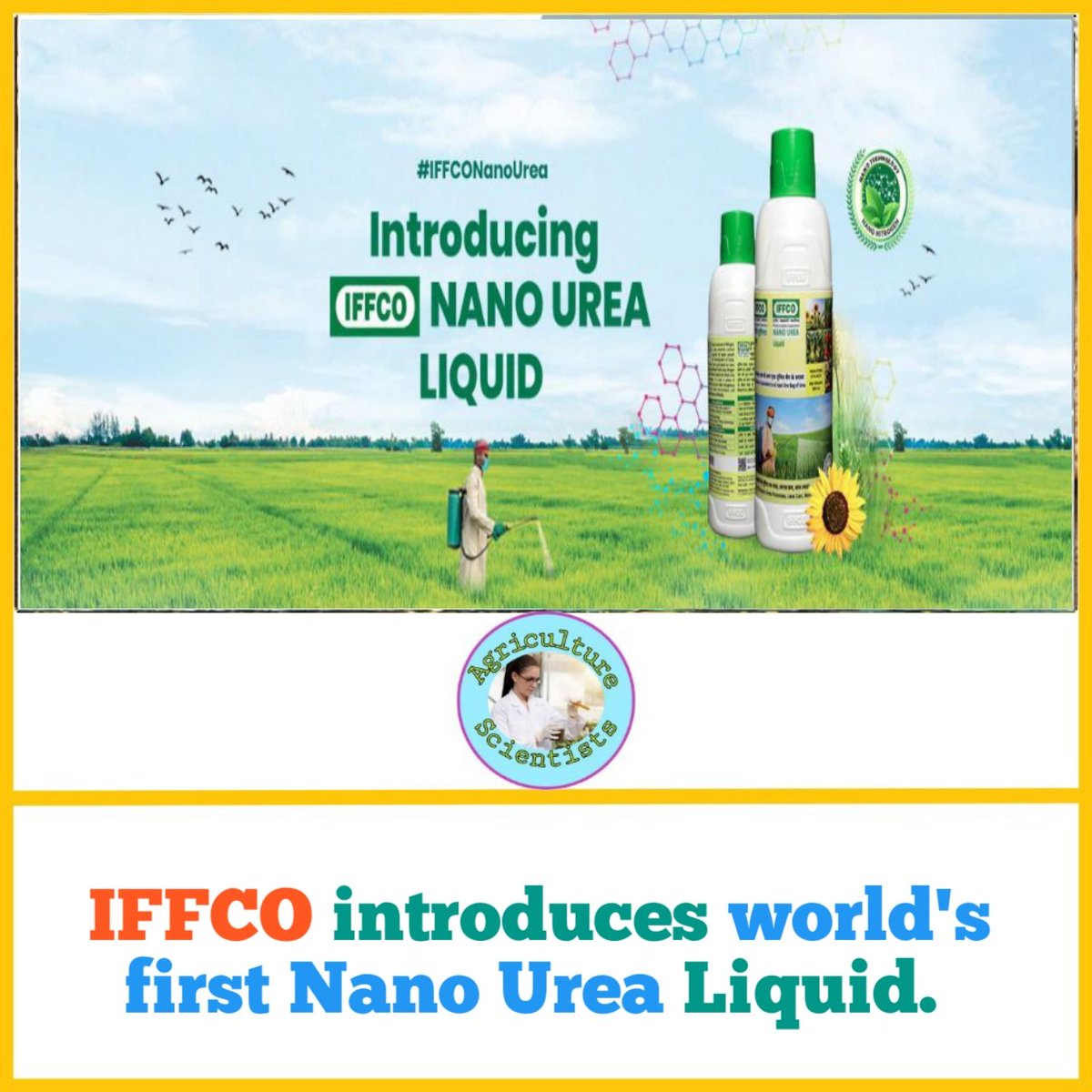 Akash96038000's tweet photo. #IFFCO introduces the world’s 1st Nano Urea Liquid. 

#IFFCONanoUrea #IFFCONano #NanoUrea #Sustainability #Nanofertilizer https://t.co/jeI1SDZfZR