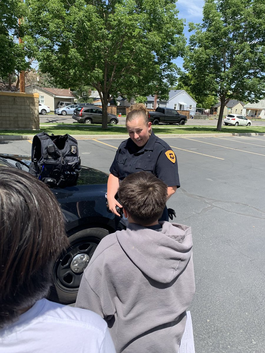 slcpd's tweet photo. After missing all of 2020 due to Covid, #BikeRodeos are back! We had a great time teaching bicycle safety and handing out helmets to kids this morning! We’ll have more bike rodeos later this summer, look for us! https://t.co/dWzg1wiTyT