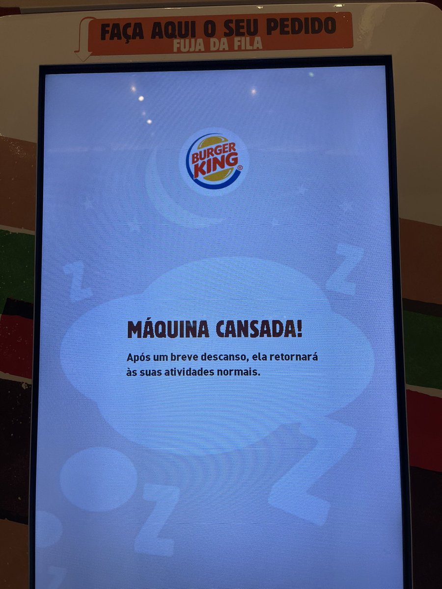 alvxaro's tweet image. hoje eu tô só essa máquina do burger king