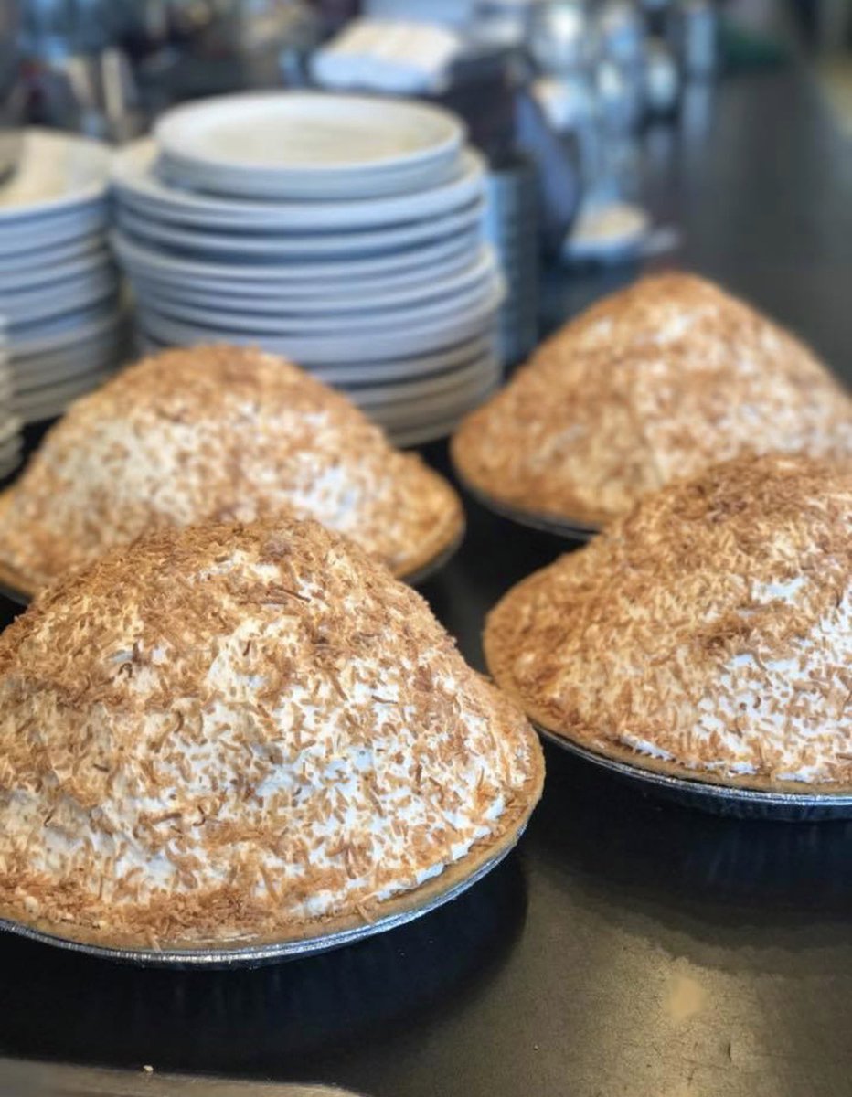 Coconut cream pies at Cafe Latte Cino are the best! We’ll have full size -$40 and minis (not so mini lol)-$9.95 available this week.  
Get your orders in ahead of time to avoid hearing the words “Sold Out” 
Email info@cafelattecino.com to place your order for any day of the week.
