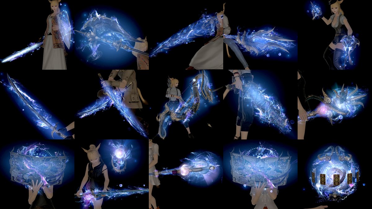 コニー 光のブロガー 光る極青龍武器のご紹介です 青色に光る 泡が舞うエフェクト 光る青龍武器の見た目まとめ T Co Jffaogn5o6 抜刀すると青色に輝き 武器のまわりを水泡が舞うとてもきれいな武器です Ff14 光のブロガー T Co