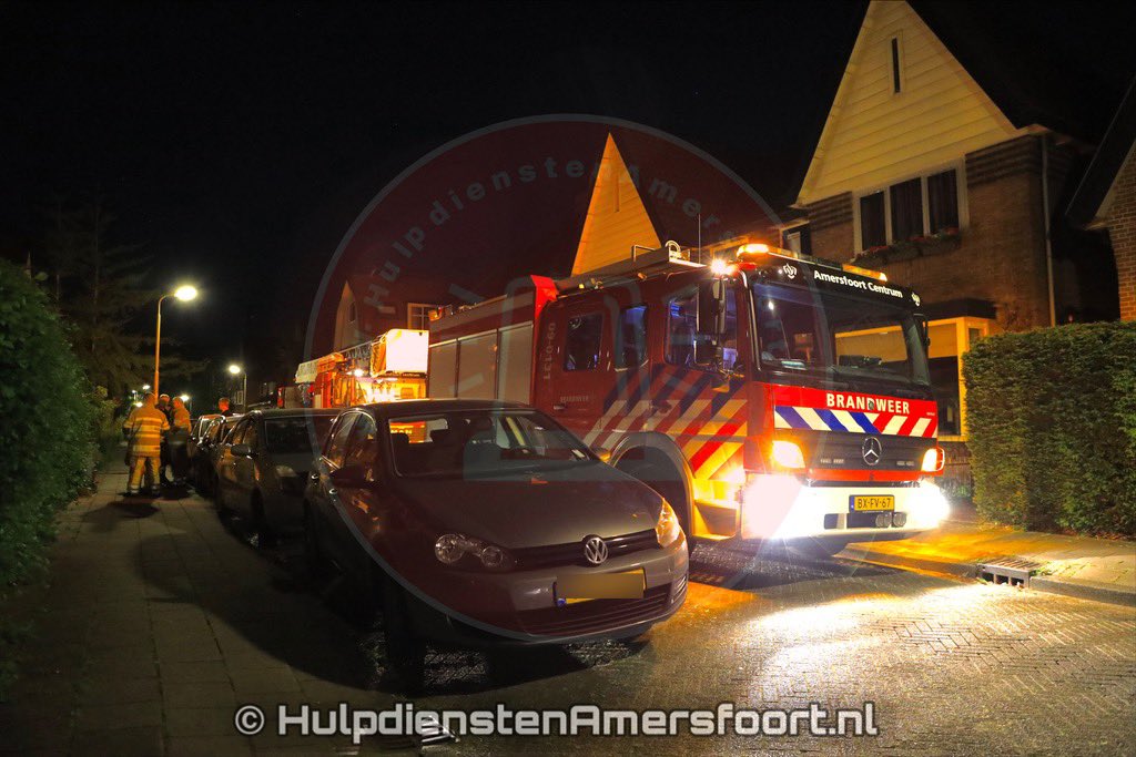 Melding brandweer Amersfoort inzake schoorsteenbrand