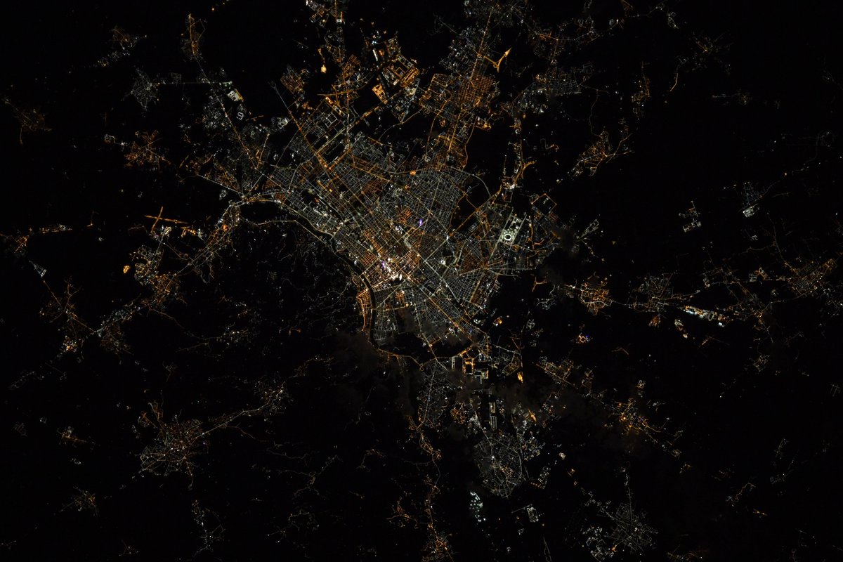 Turin, Italy – a city with rich history and culture in northern Italy is easy to spot from @Space_Station. Buona Notte Italia!