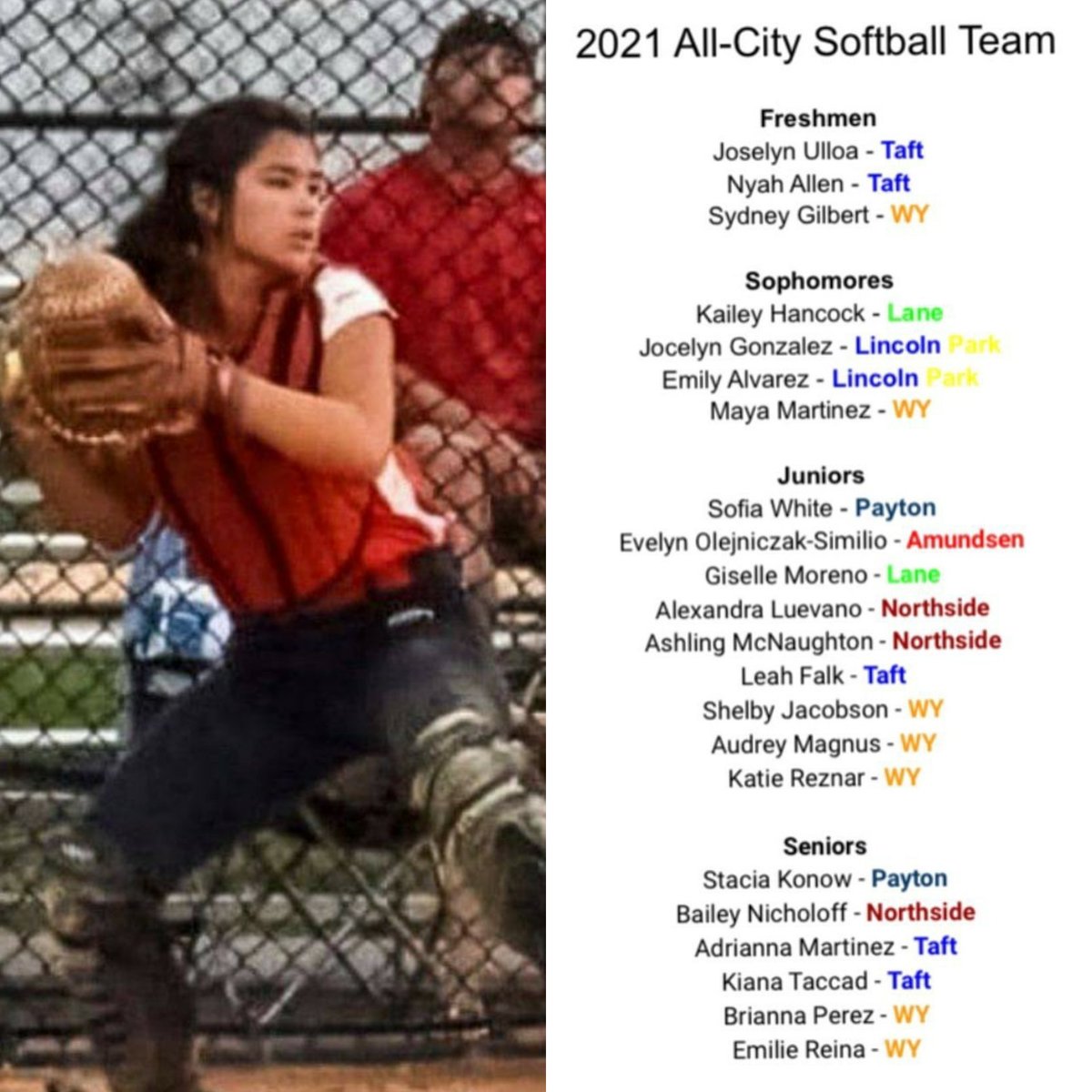Congratulations to Bailey Nicholoff (Midwest Machine-Baer) for making the Chicago All-City Team! Bailey is a Senior at Northside College Prep.  Great job!!