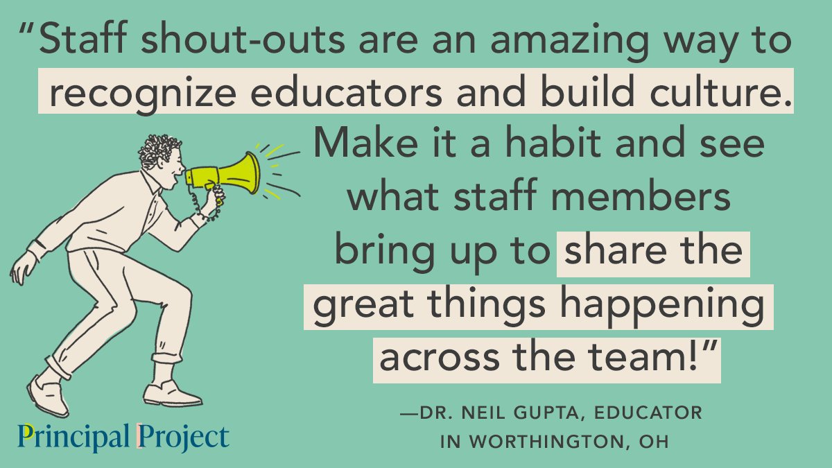 How do you embed staff shout-outs into your day? 

(Inspiration via leader <a href="/drneilgupta/">Neil Gupta</a>)